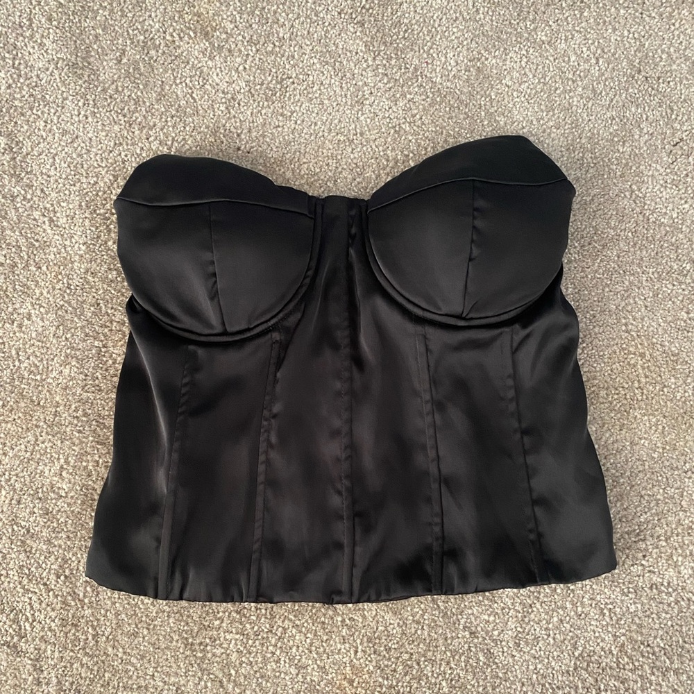 Dolls Kill Nior Share My Love Satin Bustier Top